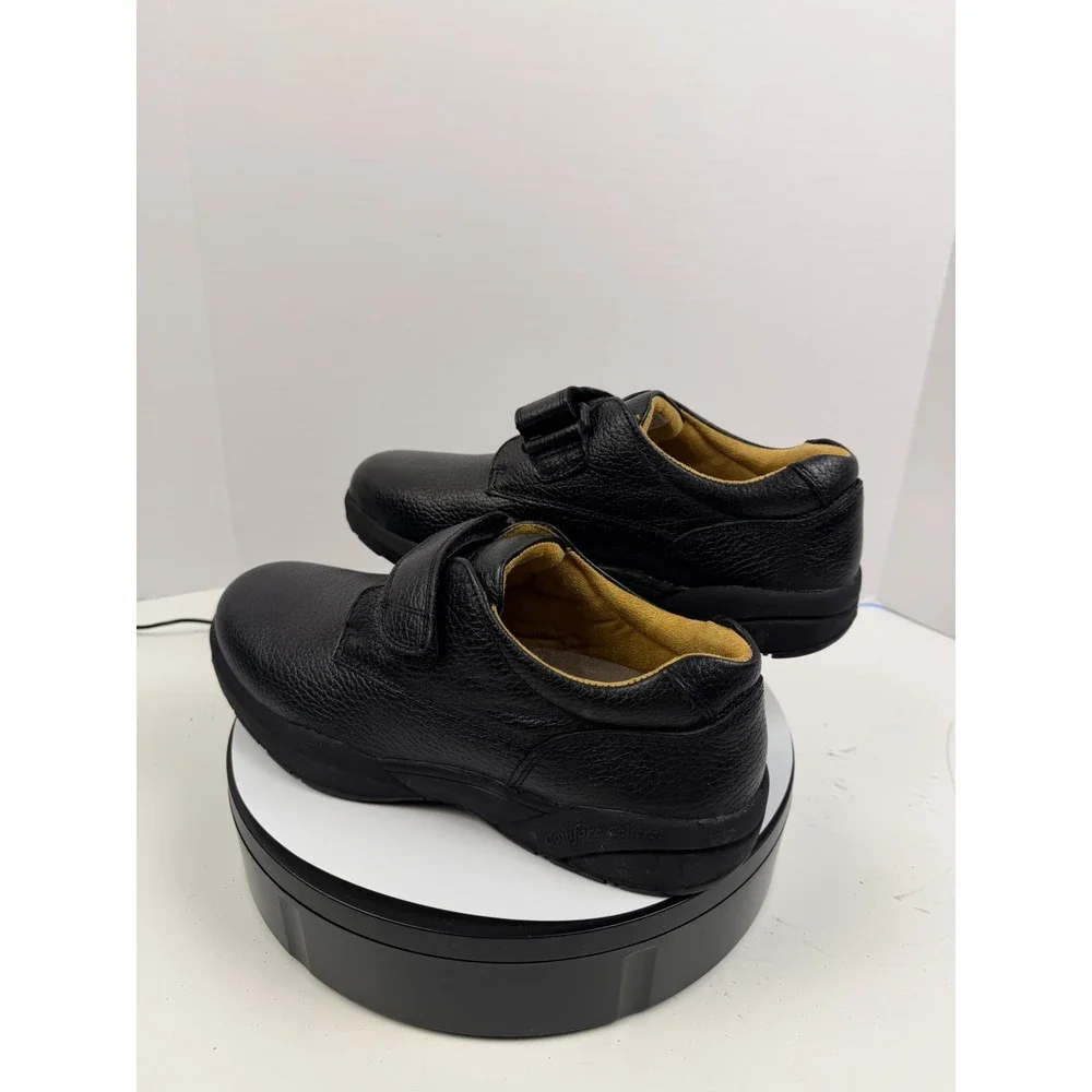 Men's Black Leather Slip-On Comfort Loafers